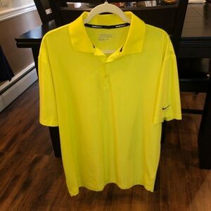 Nike Neon Yellow Golf Tour Performance Polo Large